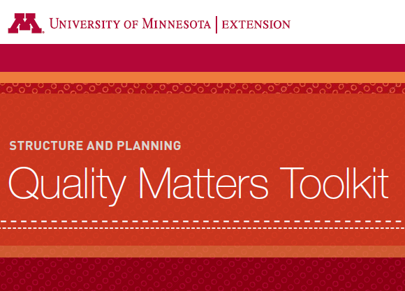 Quality Matters Toolkit, Structure adn Planning